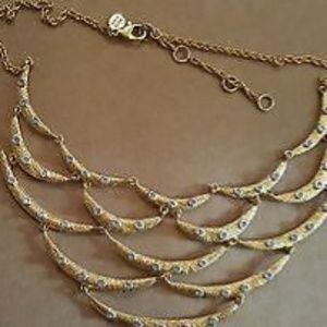 Alexis Bittar gold & rhodium plated cystal collar